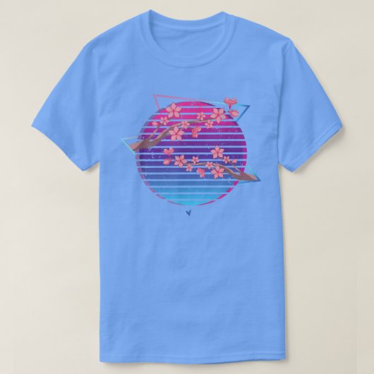 合成波日本の花桜気化波さくらんぼ Tシャツ (デザイン正面)