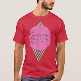 合成波桜フラワージャパン80s気化波さくらんぼ tシャツ