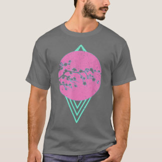 合成波桜フラワージャパン80s気化波さくらんぼ tシャツ