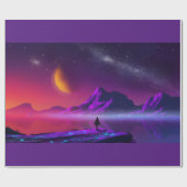 合成波気化波サイバーパンクレトロカラー大g ラッピングペーパー (フラット)