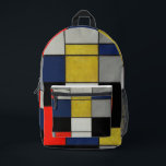 合成素晴らしバイピートモンドリアン プリントバックパック<br><div class="desc">ピートモンドリアン素晴らし – ブラック、レッド、グレー、イエロー、ブルーとコンポジション， 1919-1920.ピートモンドリアンは、20世紀の画家の一人と見られるオランダ画家で素晴らし、美術理論家である。</div>