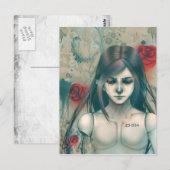 合成美しいブルー ポストカード (正面/裏面)