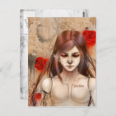 合成美しいレッド ポストカード (正面/裏面)