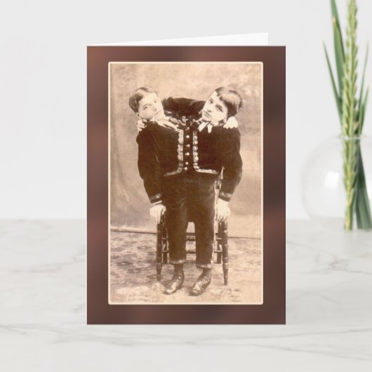 合接された双生児のヴィンテージのカードおよび郵便はがき カード (正面)