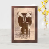 合接された双生児のヴィンテージのカードおよび郵便はがき カード (黄色い花)