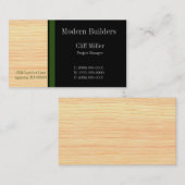 合板建築名刺、フォレストグリーン 名刺 (正面/裏面)