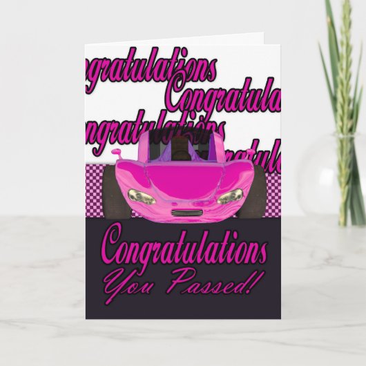 合格おめでとうございます運転試験 カード (正面)