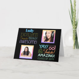 合格おめでとう フォト コラージュ お祝い カード