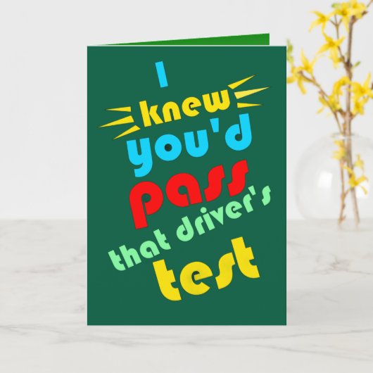 合格おもしろい者のテストおめでとう カード (黄色い花)