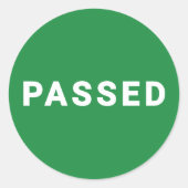 合格ステッカー | 品質管理の承認された緑 ラウンドシール (正面)