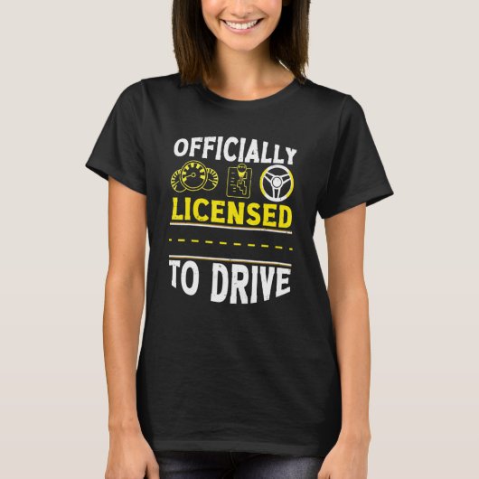 合格ドライバ新しい運転免許証のお祝い Tシャツ (正面)