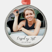 合格ドライビングテストおめでとう写真記念 メタルオーナメント (正面)