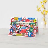 合格ドライビングテストおめでとう カード (黄色い花)