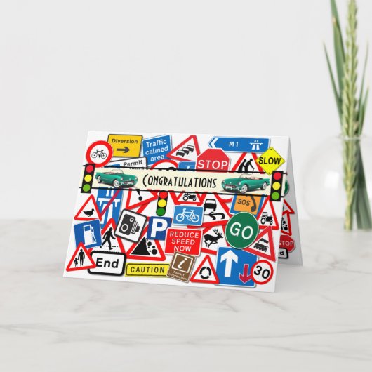 合格ドライビングテストおめでとう カード (正面)