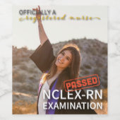 合格パーソナライズされたnclex rnナースお祝い ワインラベル (シングルラベル)