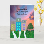 合格証不動産仲介業者 カード (黄色い花)