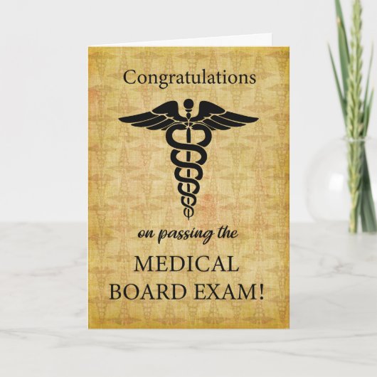 合格Medical Board Exam Caduceusのシンボル カード (正面)