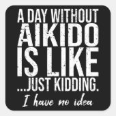 合気道おもしろいスポーツギフトアイディア スクエアシール (正面)