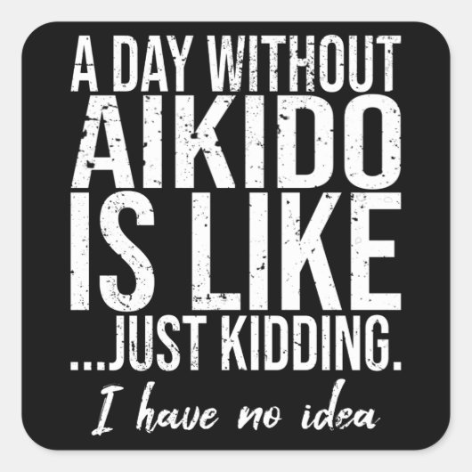 合気道おもしろいスポーツギフトアイディア スクエアシール (正面)
