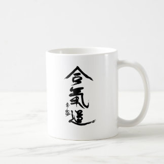合気道の漢字のO'Senseiの書道 コーヒーマグカップ