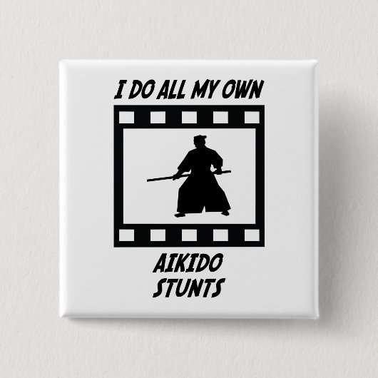 合気道の発育阻害 缶バッジ (正面)