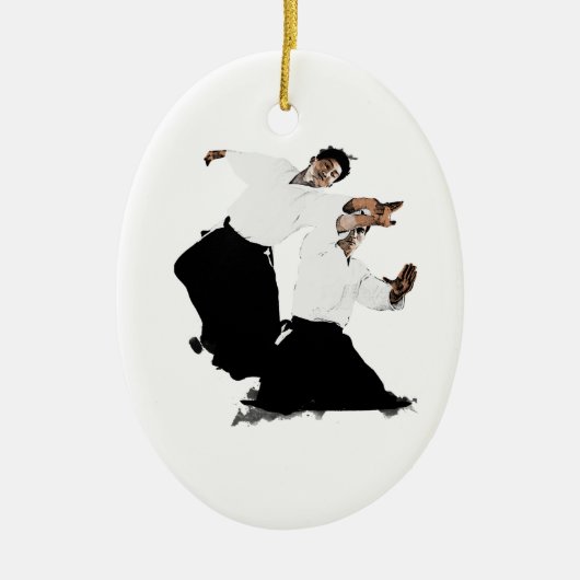 合気道のsuwari セラミックオーナメント (正面)