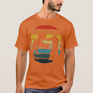 合気道シルエットオンザ動揺してレトロサンセットグラ Tシャツ