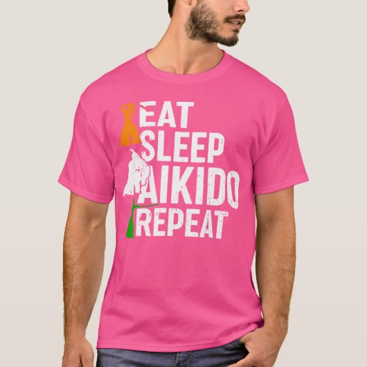 合気道ス食べリープ合気道リピート Tシャツ (正面)