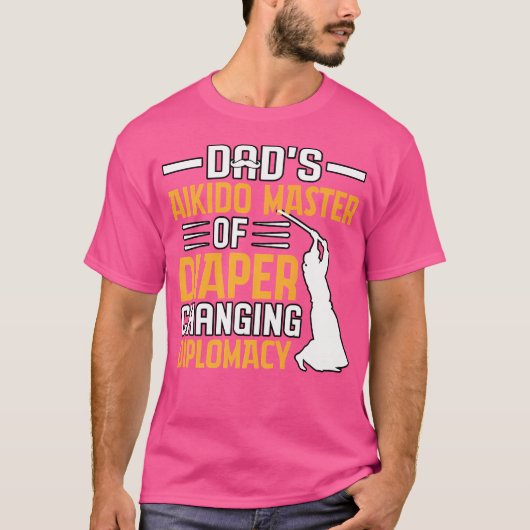 合気道パパのおむつ交換外交のマスターM Tシャツ (正面)