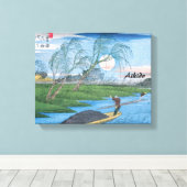 合気道日本の武術アート キャンバスプリント (インサイチュ (ウッドフロア))