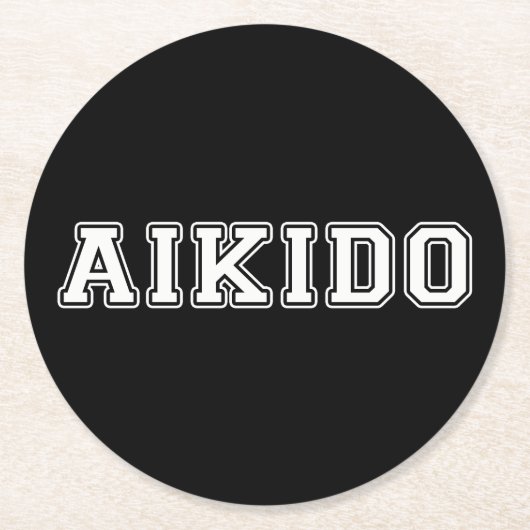 合気道 ラウンドペーパーコースター (正面)