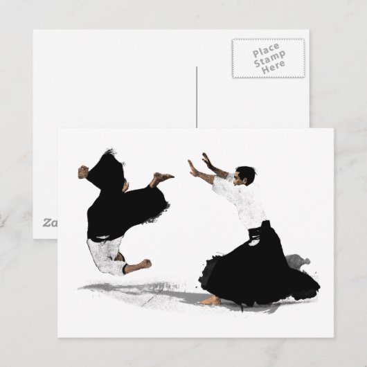 合気道 投げ ポストカード (正面/裏面)