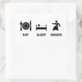 合気道 長方形シール (バッグ)