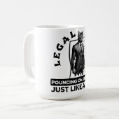 合法な猫のパーズスーツ仕立てのニャーで正義 コーヒーマグカップ (正面左)