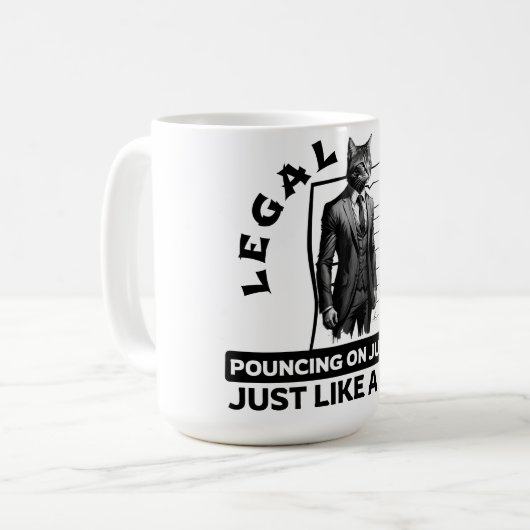合法な猫のパーズスーツ仕立てのニャーで正義 コーヒーマグカップ (正面左)