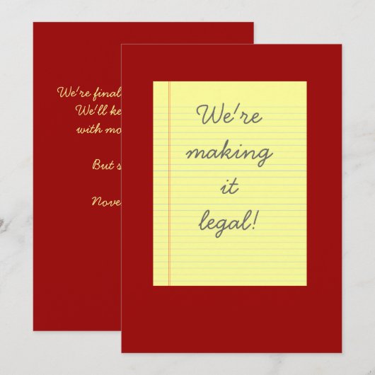 合法な結婚式にする 招待状 (正面/裏面)