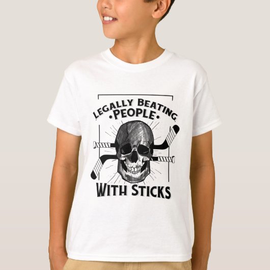 合法的に棒で人を殴るドクロアイス Tシャツ (正面)