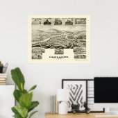 合流点， PAパノラママップ – 1905 ポスター (ホームオフィス)