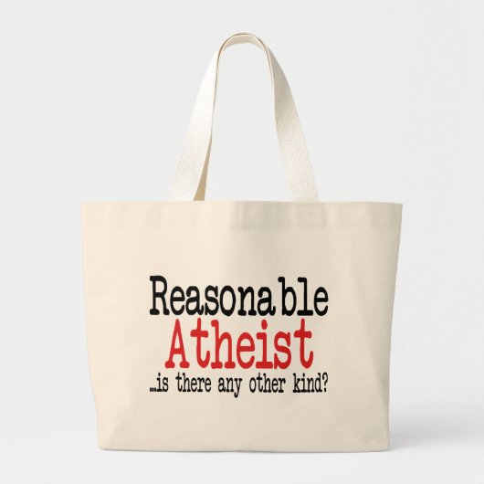 合理的な無神論者 ラージトートバッグ (正面)