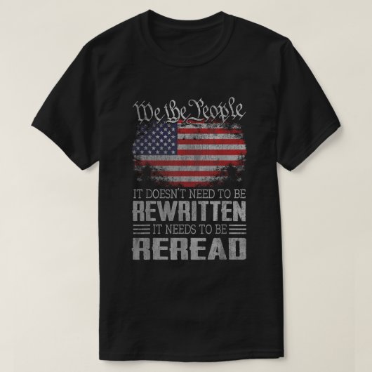 合衆国憲法の引用句「われら人民」 Tシャツ (デザイン正面)