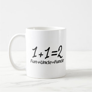 合計の数学- 1+1=2おもしろい+Uncle=Funcle コーヒーマグカップ