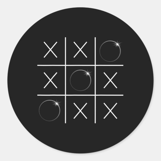 合計太陽の日食Tic Tac Toe 04 08 2024ボーイズGi ラウンドシール (正面)