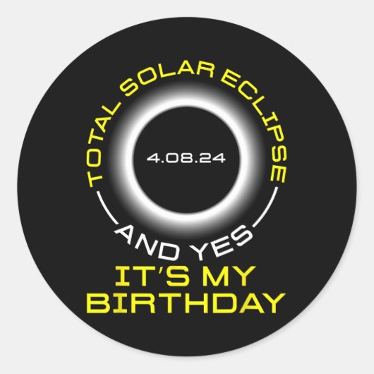 合計太陽のEclipseとYesIt#39;s誕生日Ap ラウンドシール (正面)