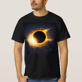 合計太陽のEclipse任意の文字と日付の追加ユニセックス Tシャツ