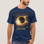 合計太陽のEclipse任意の文字と日付の追加 Tシャツ (正面)