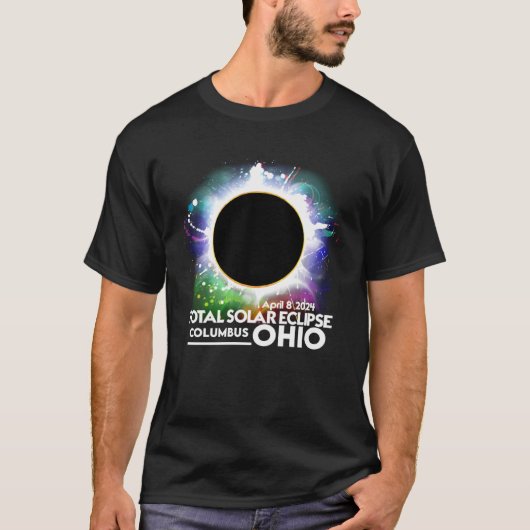 合計太陽のEclipse 2024コロンバスOHIOトータリティAp Tシャツ (正面)