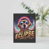 合計太陽のEclipse 2024ゴールデンレトリバー愛好家 ポストカード (スタンド正面)