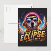 合計太陽のEclipse 2024ゴールデンレトリバー愛好家 ポストカード (正面/裏面)