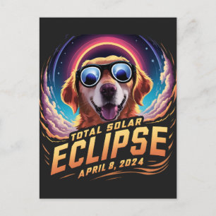 合計太陽のEclipse 2024ゴールデンレトリバー愛好家 ポストカード