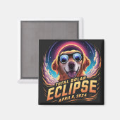 合計太陽のEclipse 2024ゴールデンレトリバー愛好家 マグネット (正面/裏面)